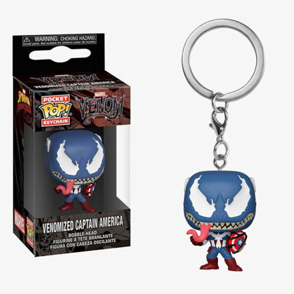 Funko Pop Marvel: Venom - Venom Captain America POP Keychain - Image 2