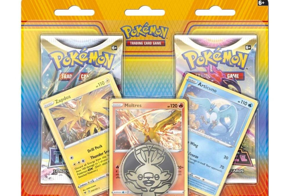 Pokémon TCG: Articuno, Zapdos & Moltres Cards with 2 Booster Packs & Coin