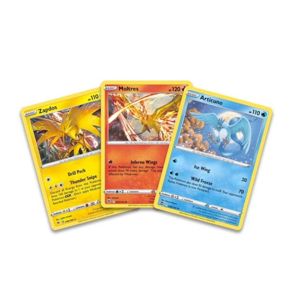 Pokémon TCG: Articuno, Zapdos & Moltres Cards with 2 Booster Packs & Coin - Image 2